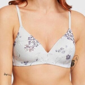 NEW Montelle Wire-Free Smooth T-Shirt Bra 9317 Tea Garden Floral Print